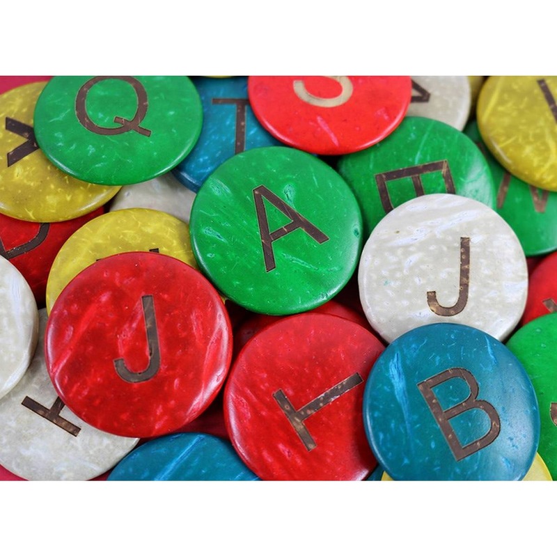 Alphabet Upper Case  Coconut Discs