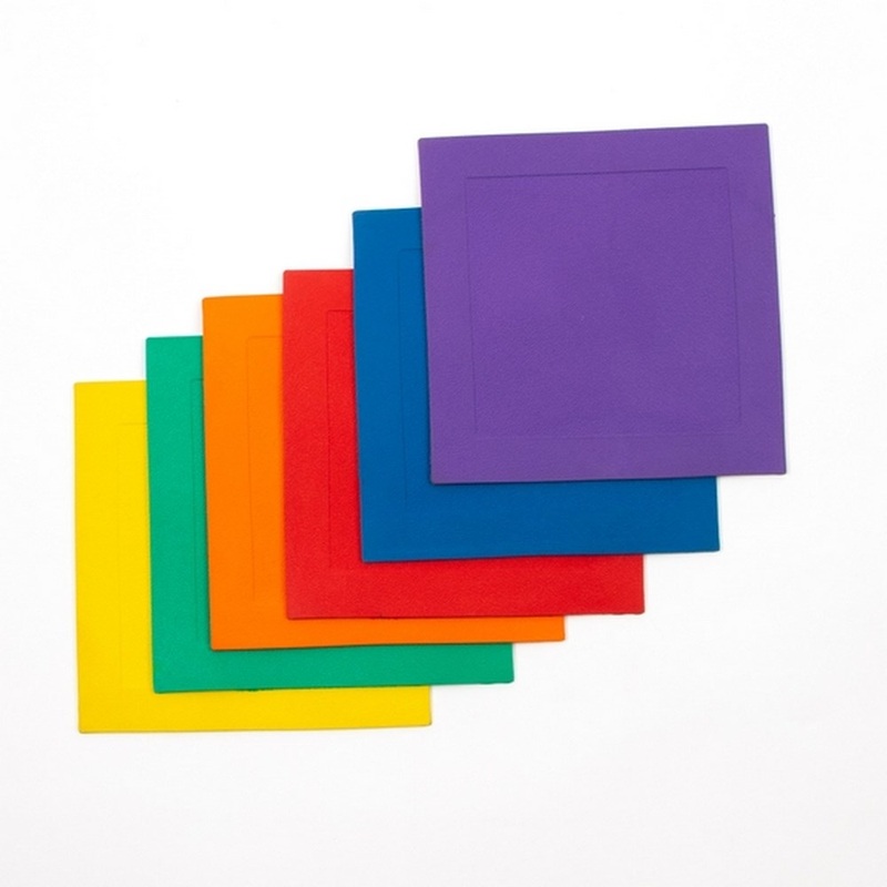 Everyday Square Floor Markers  Assorted  Pack of 6