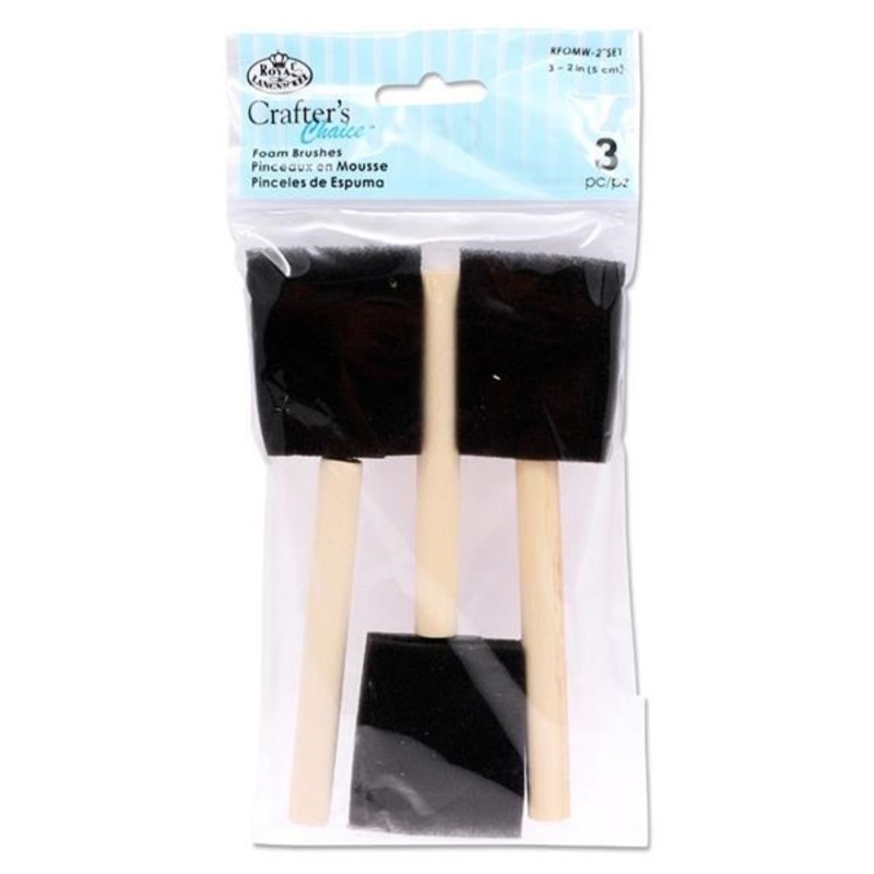 **Wooden Handle Foam Brush Set of 3