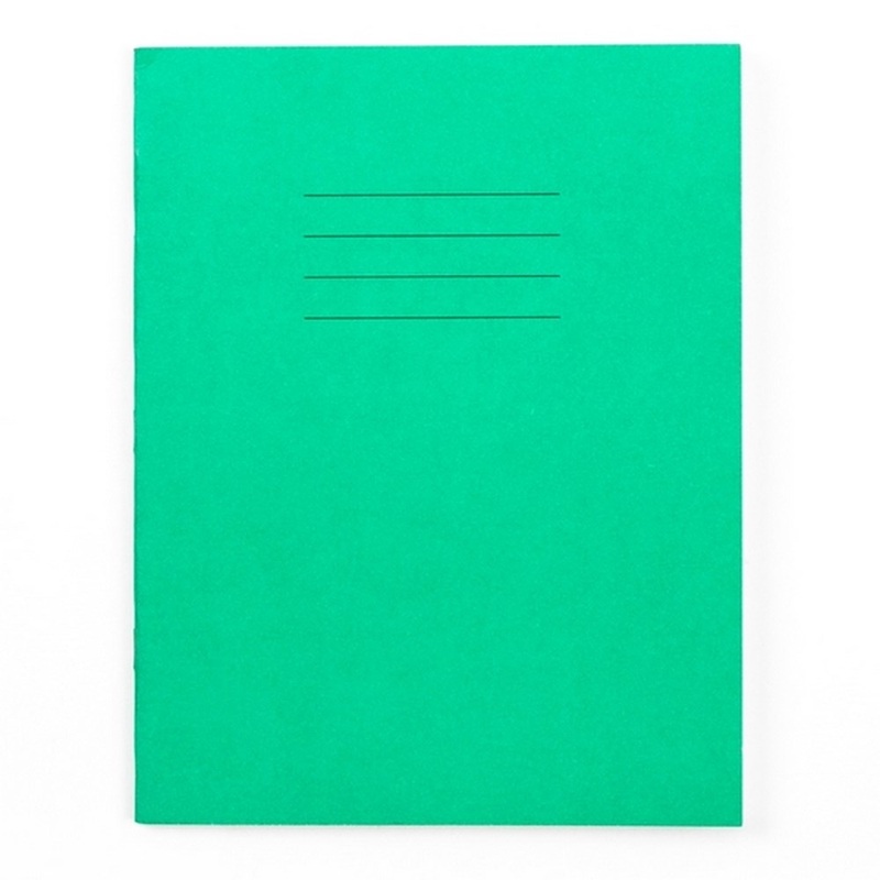 Everyday 9 x 7 Exercise Book 80 Page, 8mm Ruled With Margin, Green  Pack of 100