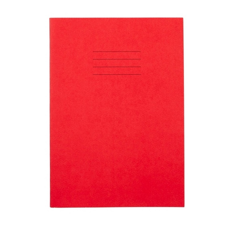 Everyday A4 Exercise Book 64 Page, 8mm Ruled With Margin, Red- Pack of 50