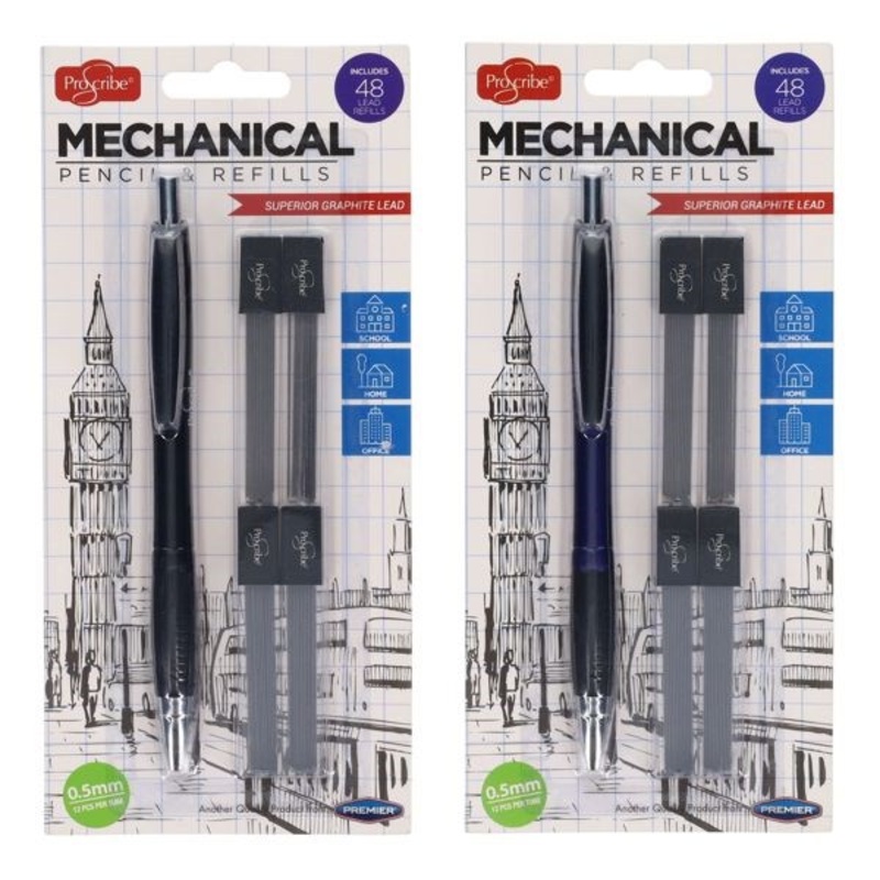 0.5mm Mechanical Pencil W/4 Tubes Lead