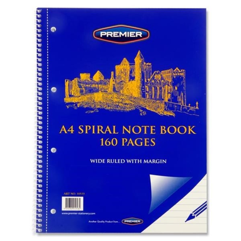 A4 160pg Spiral Notebook