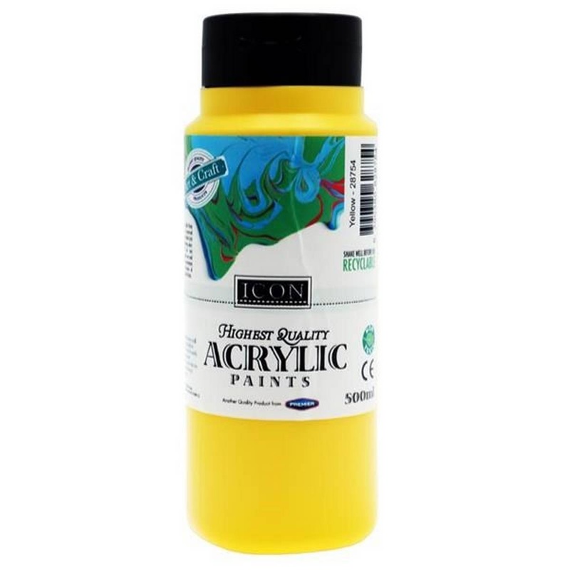 Icon Acrylic Paint 500ml  Yellow