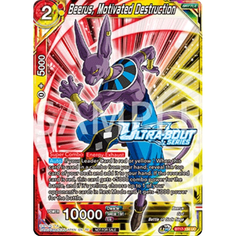 Beerus, Motivated Destruction (Event Pack 17) (BT17-134) [Promotion Cards] (ONLINE ORDER ONLY)