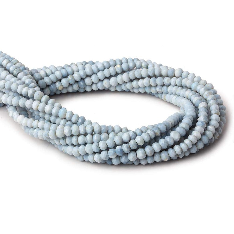 4.5mm Owyhee Blue Opal faceted rondelles 100 beads 13 inch (ONLINE ORDER ONLY)