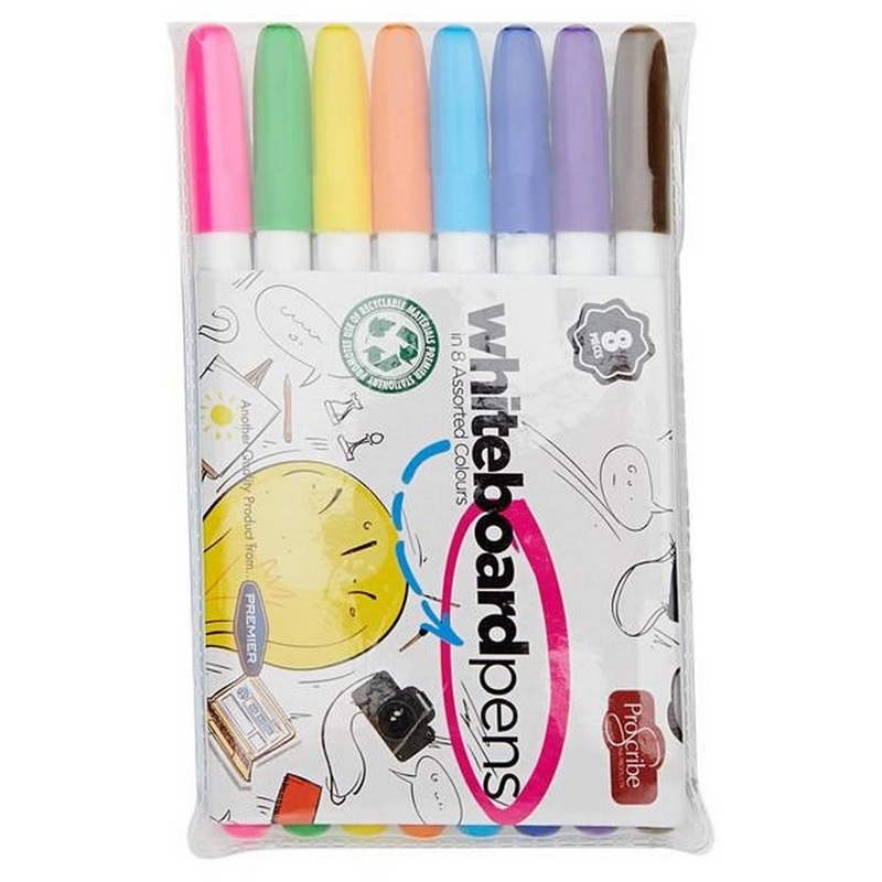 Dry Wipe Whiteboard Marker Asst Colours Pack of 8