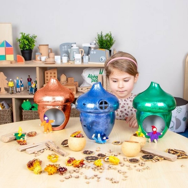 Magical Metallic Acorn Cottages  Pack of 3