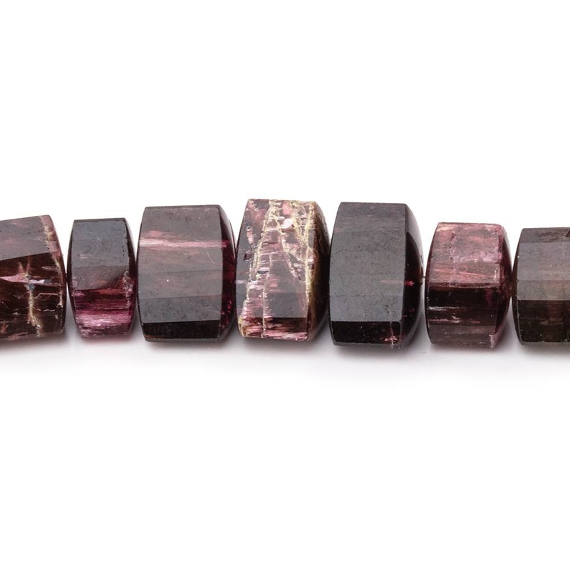 4×7-14x10mm Pink Tourmaline Faceted Trillion Beads 16.5 inch 52 pieces AA (ONLINE ORDER ONLY)
