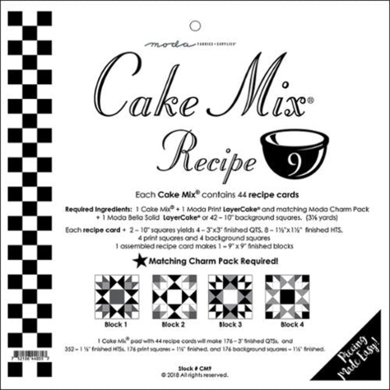 Cake Mix Recipe 9 Quilt Papers by Moda Fabrics (ONLINE ORDER ONLY)
