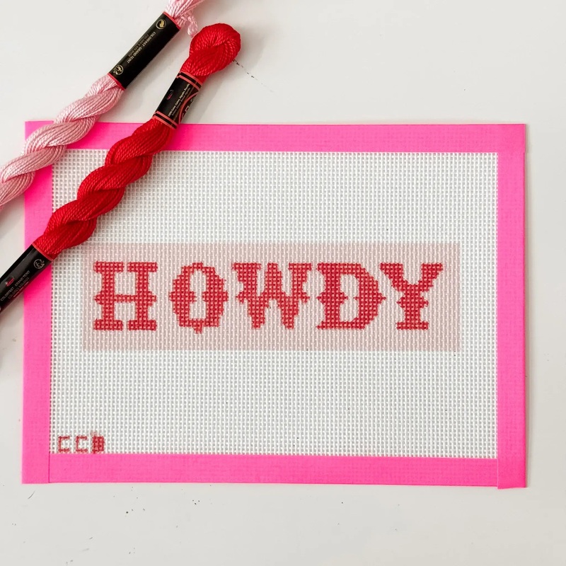 Cotswold Co Designs – Hand-Painted Howdy Bookmark Needlepoint Canvas | 2 x 7 (ONLINE ORDER ONLY)