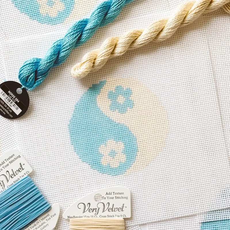 Cotswold Co Designs – Yin Yang Flower Needlepoint Ornament Canvas, Needlepoint (ONLINE ORDER ONLY)