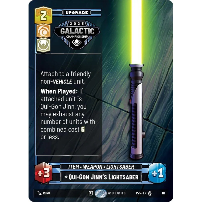 Qui-Gon Jinn’s Lightsaber (111) (111) [Organized Play Promos] (ONLINE ORDER ONLY)