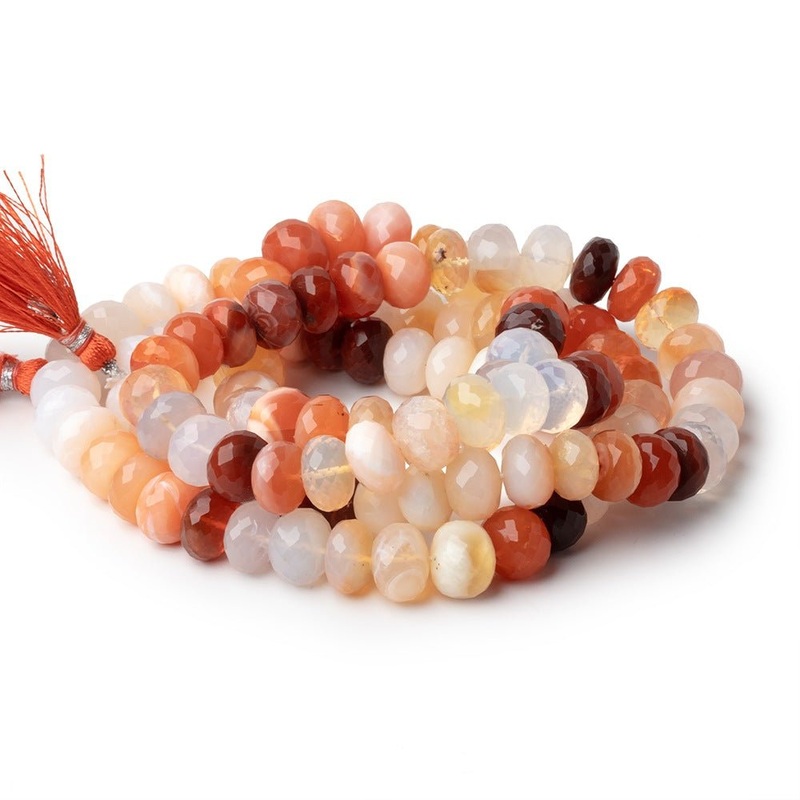 11mm Mexican Fire Opal Faceted Rondelle Beads 16 inch 54 pieces (ONLINE ORDER ONLY)