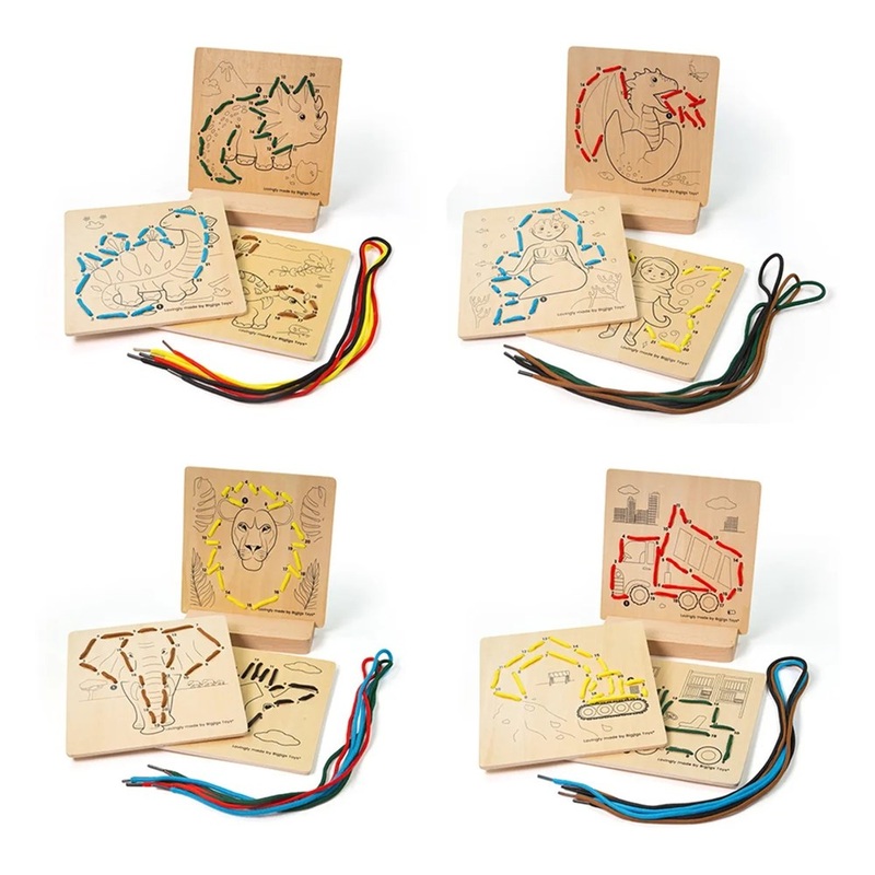 Bigjigs Toys Lacing By Numbers Value Set of 4