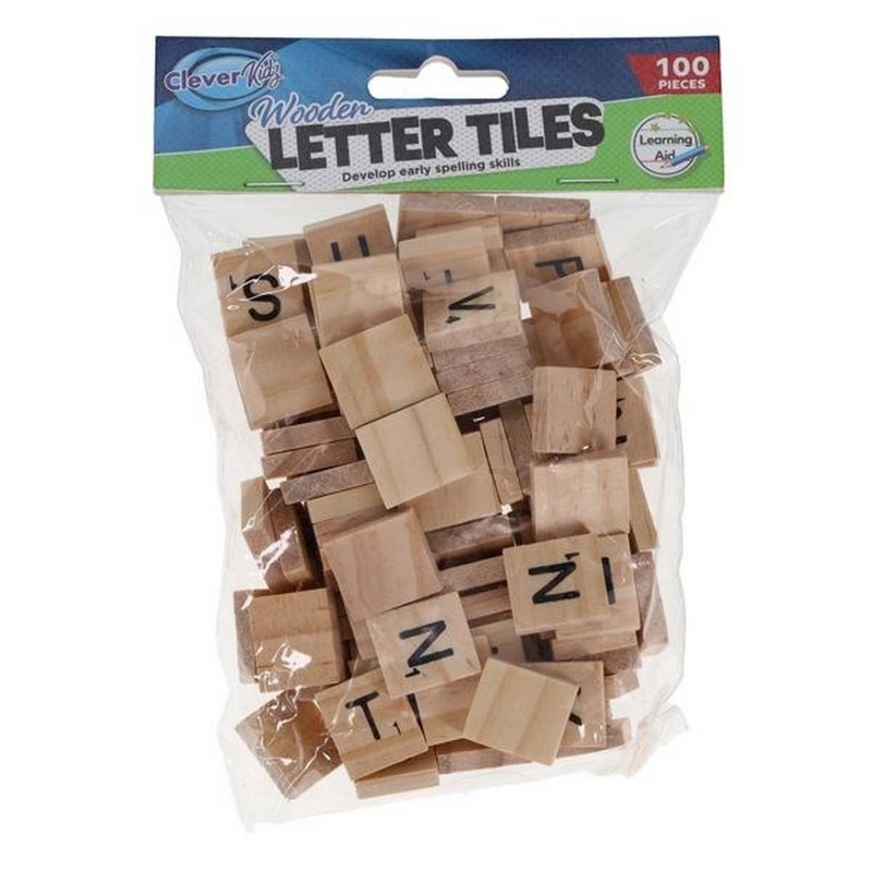 Wooden Letter Tiles Set of 100