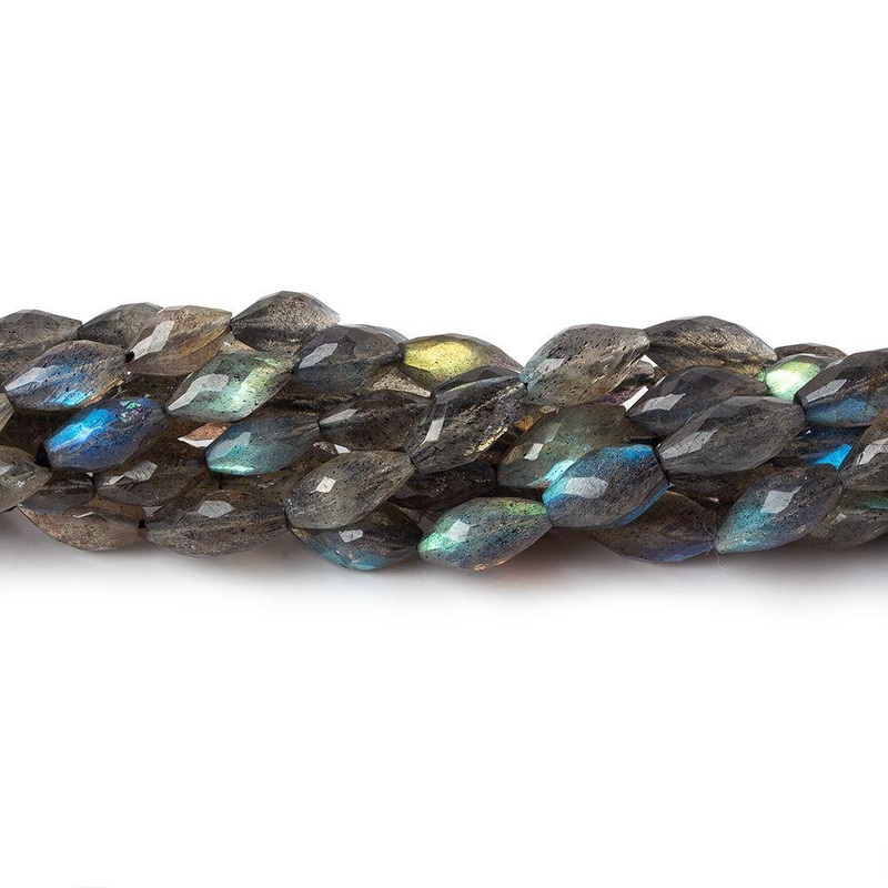 7x4mm – 9x5mm Labradorite straight drilled faceted marquise 14 inch 37 beads A (ONLINE ORDER ONLY)