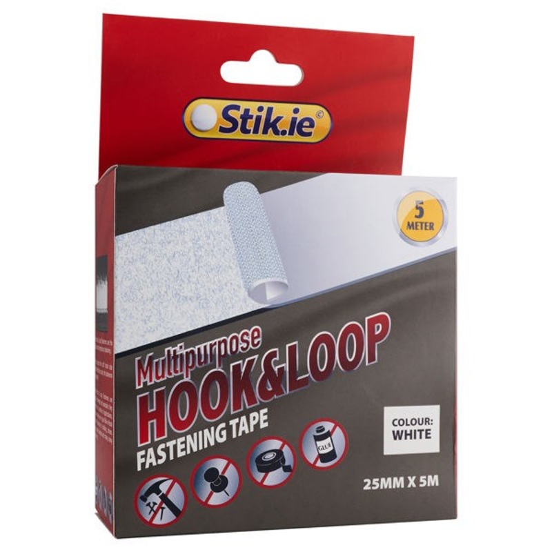 Multipurpose Hook & Loop Fastening Tape  White