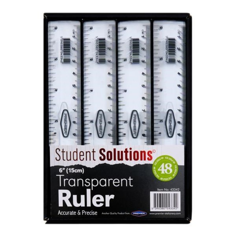 Student Solutions 6/15cm Transparent Ruler