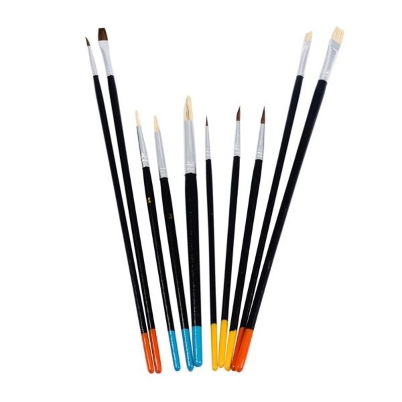 Watercolour & Oil Paint Brush Set Assorted Pack of 10