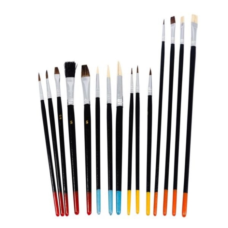 Watercolour & Oil Paint Brush Set Assorted Pack of 15