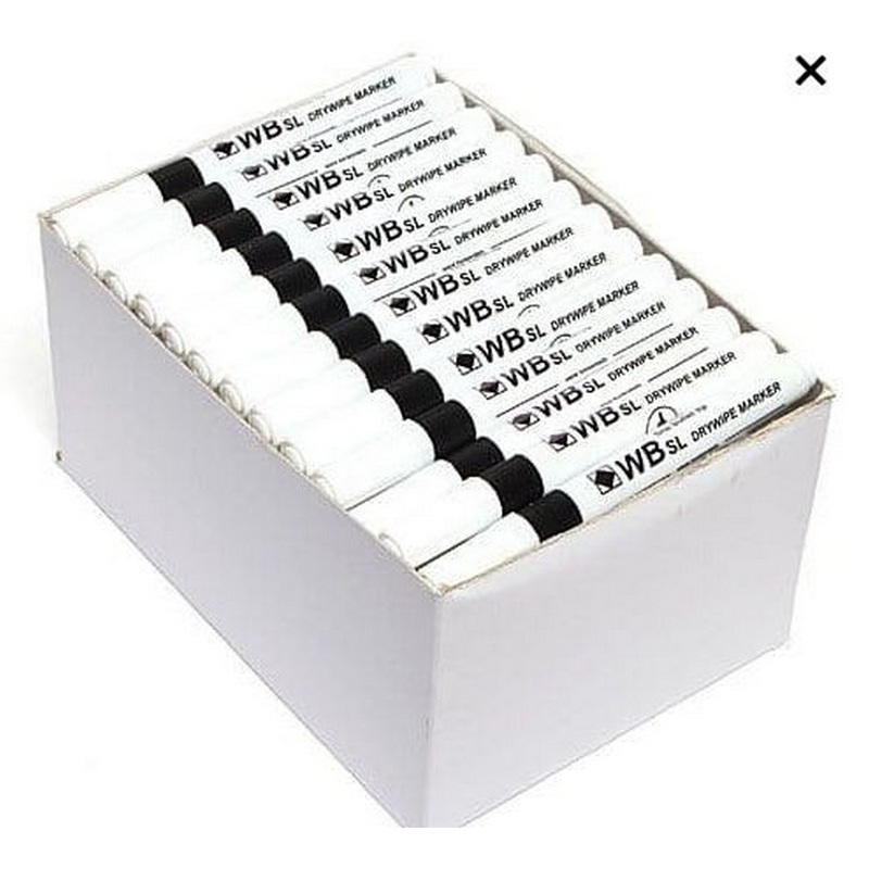 Whiteboard Markers Bullet Tip Black Value Pack of 100