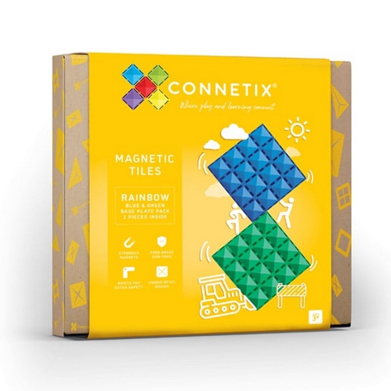 Connetix Rainbow Blue and Green Base Plate Set of 2