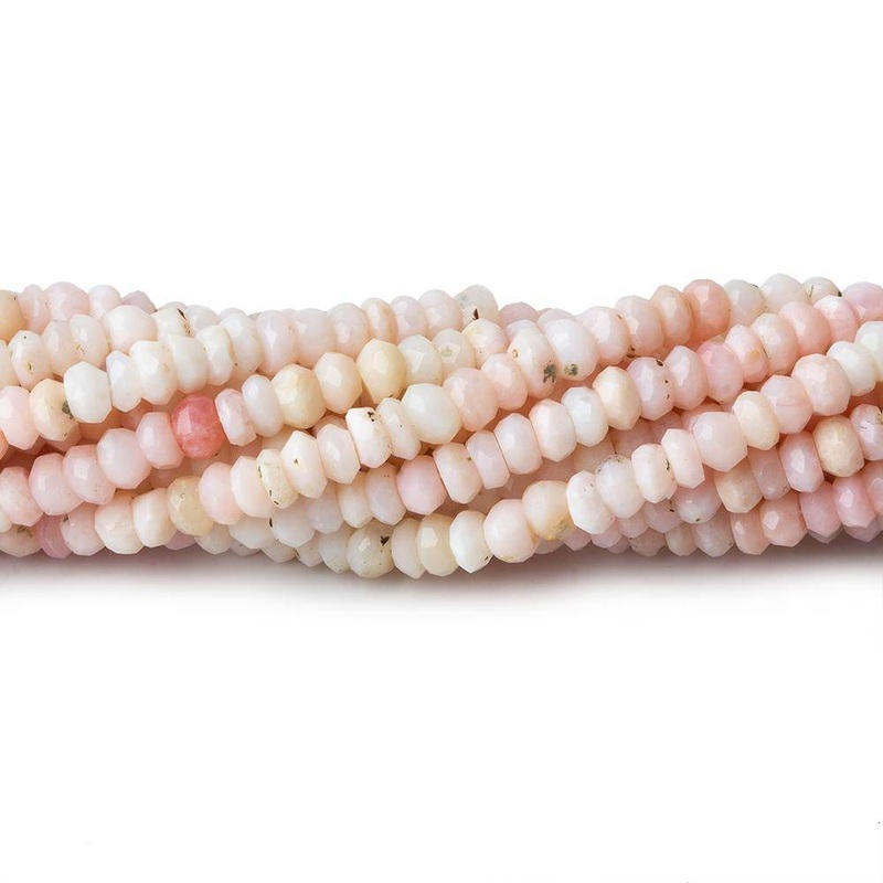 3.5mm Pink Peruvian Opal Faceted Rondelle Beads 14 inch 172 pcs (ONLINE ORDER ONLY)