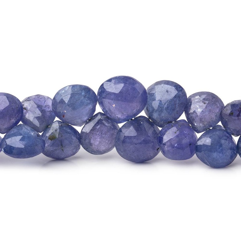 6-11mm Tanzanite Faceted Heart Beads 9 inch 58 pieces (ONLINE ORDER ONLY)