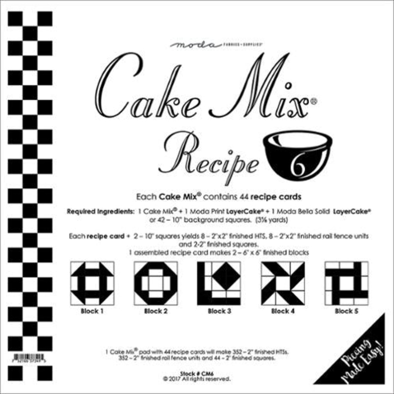 Cake Mix Recipe 6 Quilt Papers by Moda Fabrics (ONLINE ORDER ONLY)