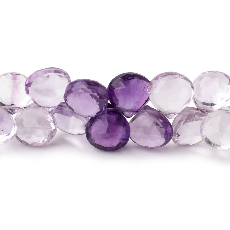 8-9mm Shaded Pink Amethyst Faceted Heart Beads 16 inch 94 pieces AA (ONLINE ORDER ONLY)