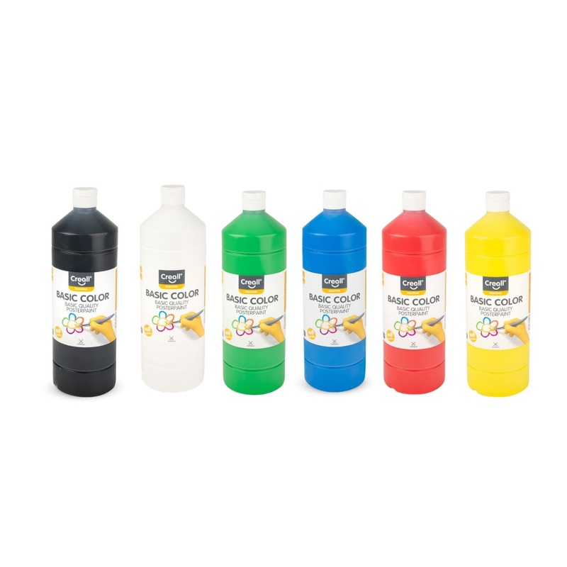 Creall Basic Colour Assorted Paint  6 Pack of 500ml