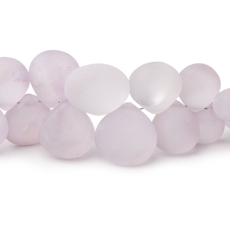 6-14mm Matte Pink Amethyst Plain Hearts 8 inch 41 Beads (ONLINE ORDER ONLY)