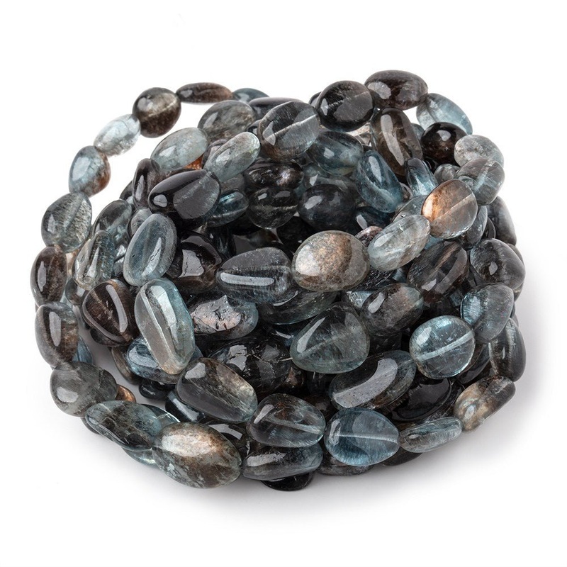 8×7-14x11mm Copper Moss Aquamarine Plain Nugget Beads 18 inch 42 pieces AAA (ONLINE ORDER ONLY)