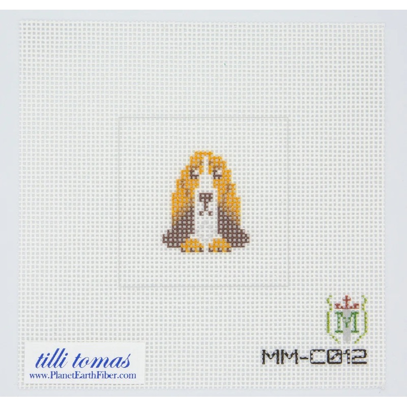 Bassett Hound Needlepoint Canvas  2×2, 18 Mesh by Misty Morrow (ONLINE ORDER ONLY)