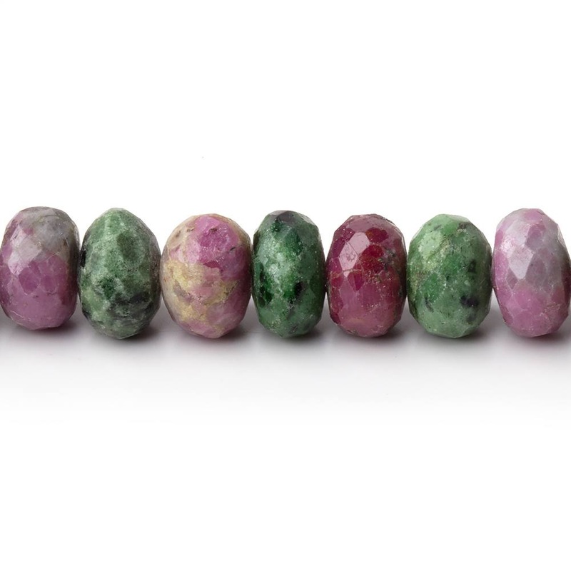 8.5-9mm Ruby in Zoisite Faceted Rondelle Beads 16 inch 70 pieces (ONLINE ORDER ONLY)