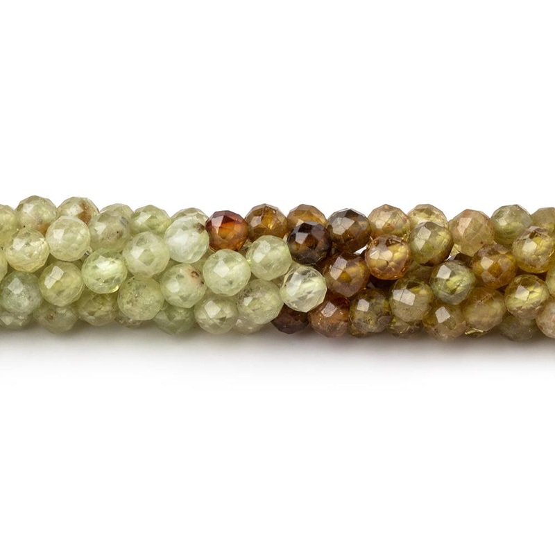 4mm Grossular Garnet Micro Faceted Round Beads 12 inch 78 pieces (ONLINE ORDER ONLY)