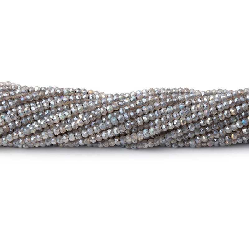 2mm Mystic Labradorite Micro Faceted Rondelle Beads 13 inch 200 pieces (ONLINE ORDER ONLY)