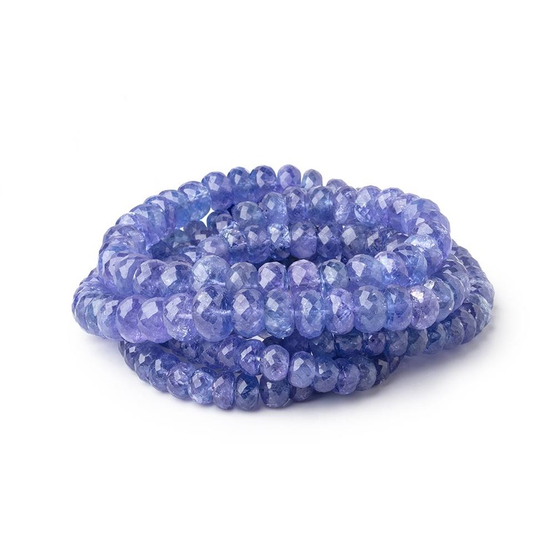 5-9mm Tanzanite Faceted Rondelle Beads 16 inch 105 pieces AA (ONLINE ORDER ONLY)