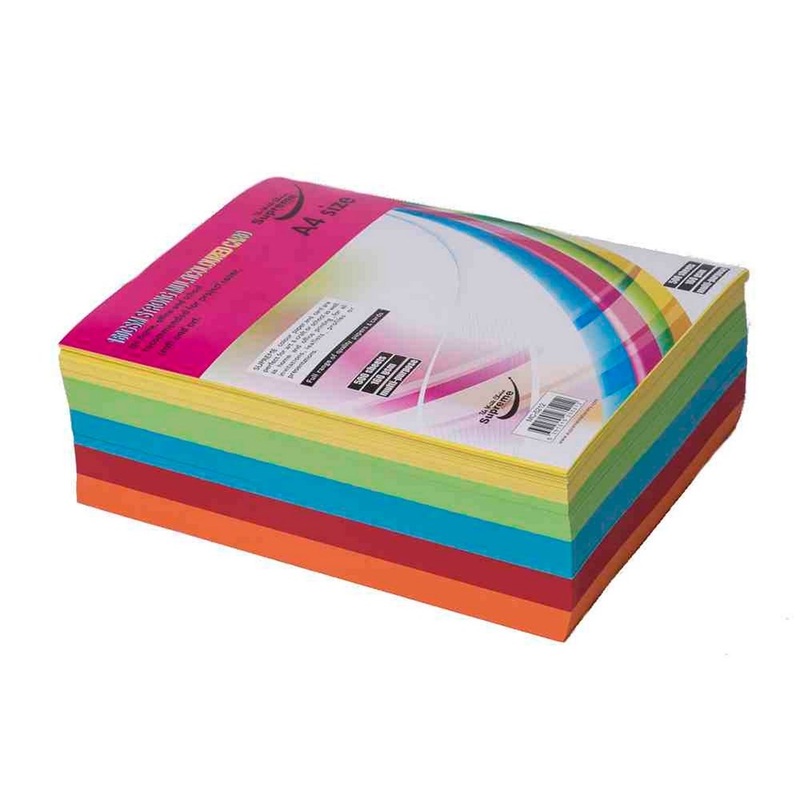 A4 160g Activity Card Assorted Colours (Pack of 500 sheets)