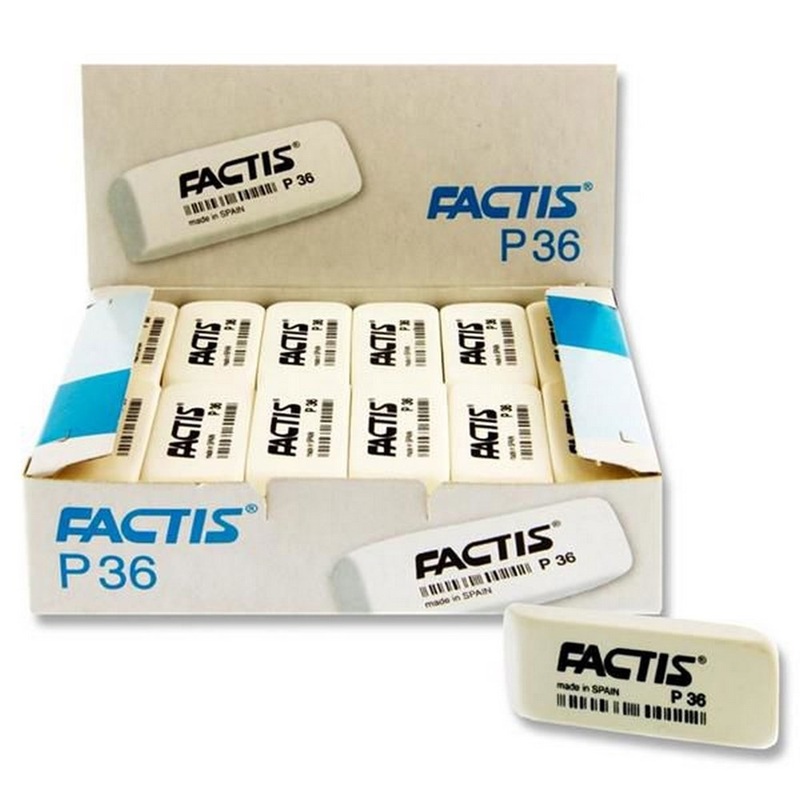 Milan Factis P36 Quality Pencil Erasers, Pack of 36