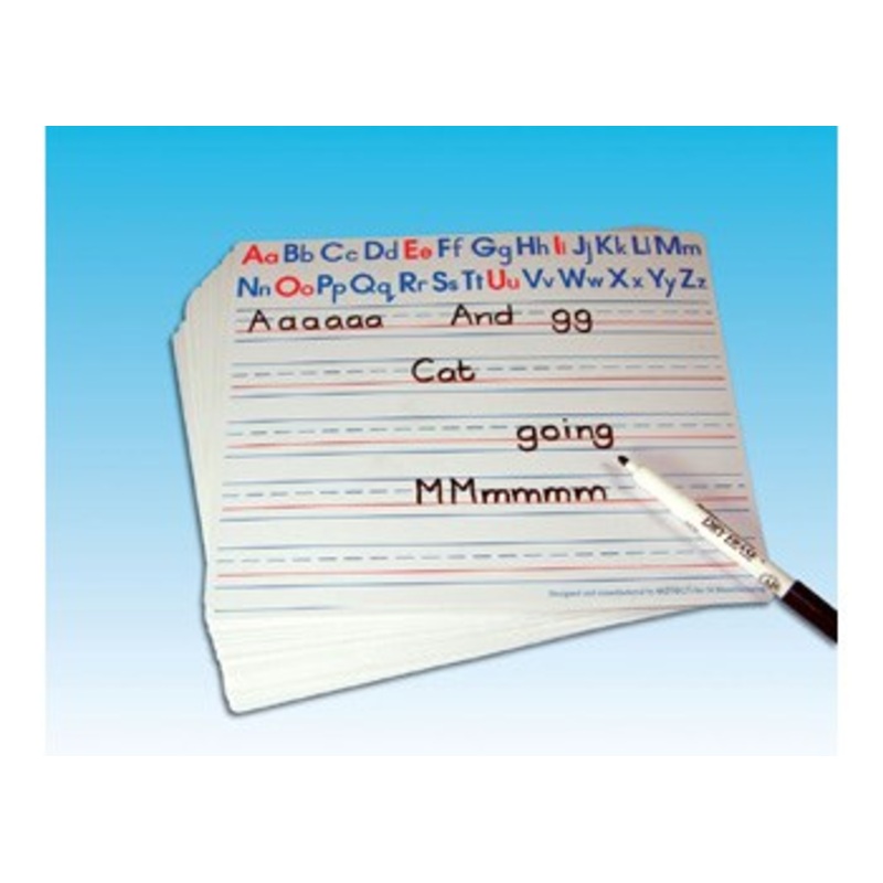 **A4 Alphabet/Lined Write & Wipe Boards Single Board