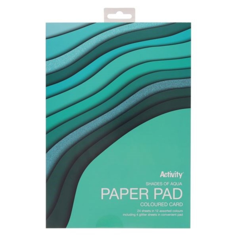 A4 Card Pad 24 Sheets  Shades Of Aqua