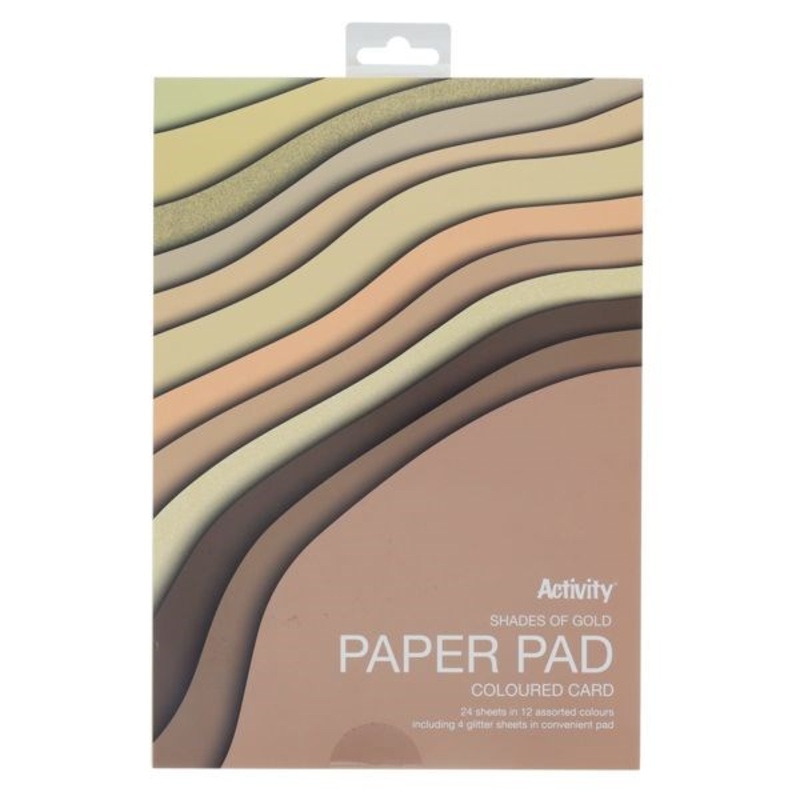 A4 Card Pad 24 Sheets  Shades Of Gold