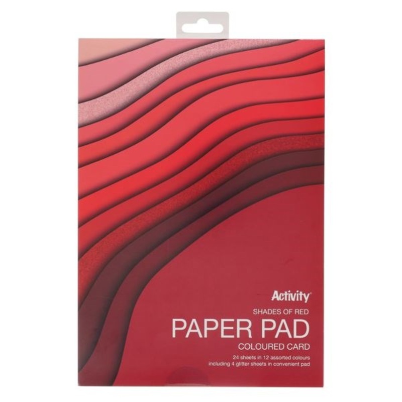 A4 Card Pad 24 Sheets  Shades Of Red