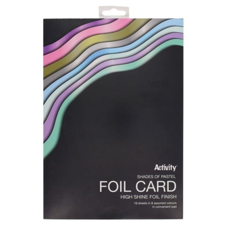 A4 Foil Card 16 Sheets  Shades Of Pastel