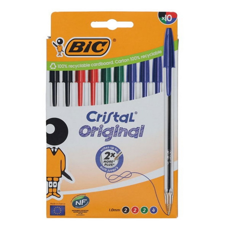 BIC Cristal Ballpoint Pens Pack of 10  Assorted