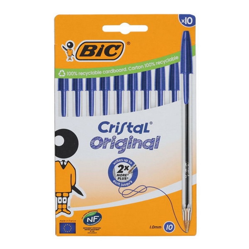 BIC Cristal Ballpoint Pens Pack of 10  Blue