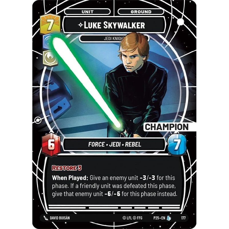 Luke Skywalker – Jedi Knight (Champion) (175) (175) [Sector and Regional Promos: Season 1] (ONLINE ORDER ONLY)