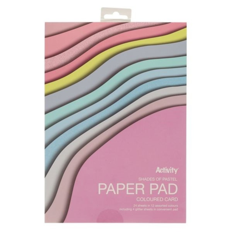A4 Card Pad 24 Sheets  Shades of Pastel